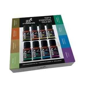 NEW! Artnaturals Top 8 Essential Oils Set Incense Therapeutic Grade